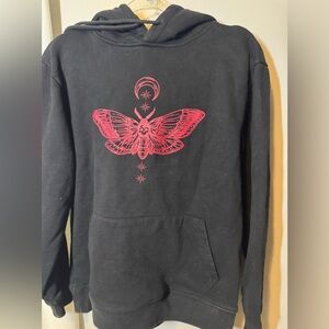 MBM Crescent Moth Hoodie by Marcos Alvarado in black